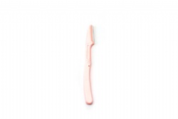 Pink folding eyebrow knife