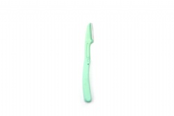 Green folding eyebrow trimming knife